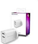 BLACKTECH 2.1A USB-A Fast Charing Power Adapter with 2 Ports - White