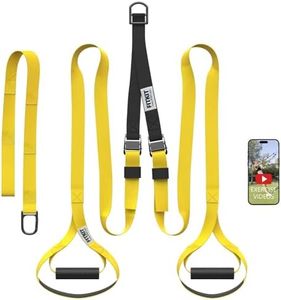 FITKIT Bodyweight Fitness Training Kit, Home Resistance Trainer Straps for Total Body Workouts (Yellow)