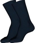 2-Pack Regular Fit Cotton Dress Socks, Nacy, 7-13