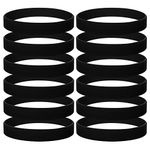 GOGO 12 PCS Adult Rubber Bracelets, Silicone Wristbands, Party Accessories - Black