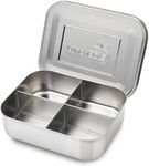 Lunchbots Quad Stainless Steel Food Container - Four Section Design Perfect for Healthy Snacks, Sides, or Finger Foods On the Go - Eco-Friendly, Dishwasher Safe and BPA-Free - All Stainless