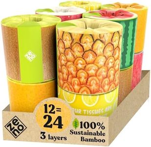 ZENO Organic Bamboo Toilet Paper 3 Ply - Sustainable Toilet Paper - 12 Jumbo Rolls & 350 Sheets Per Roll - Septic Safe - 100% Natural - PFAS & BPA Free - FSC Certified