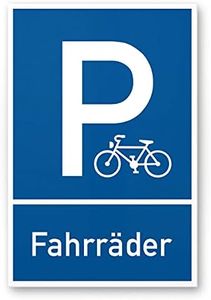 Komma Security Parking space bicycles plastic sign 20 x 30 cm safety sign bicycle parking parking parking bicycle rider