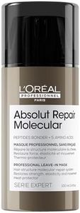 L’Oréal Professionnel, Absolut Repair Molecular Leave-In-Mask, Creamy texture, Repair Damage & Restore Strength, Heat Protectant For Hair, For All Damaged Hair Types, Serie Expert, 100 ML
