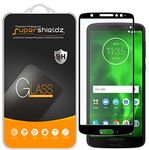 Supershieldz (2 Pack) Designed for Motorola Moto G6 Tempered Glass Screen Protector, (Full Screen Coverage) Anti Scratch, Bubble Free (Black)