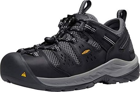 KEEN Utility Men's Atlanta Cool 2 Low Height Breathable Steel Toe Work Shoes, Black/Dark Shadow, 10