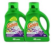 Gain + Aroma Boost Laundry Detergent Liquid Soap, Moonlight Breeze Scent, 45 Loads, 3.84L, Pack of 2, HE Compatible