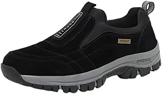 POIUIYQA Zapatos para Caminar para Hombre, Zapatillas de Senderismo al Aire Libre, Zapatos de Senderismo sin Cordones para Hombre, Zapatos Ortopédicos, Zapatos Ligeros para el Trabajo