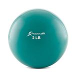 ProsourceFit Weighted Toning Exercise Balls for Pilates, Yoga, Strength Training and Physical Therapy, 2 lb to 8 lb, Color Coded