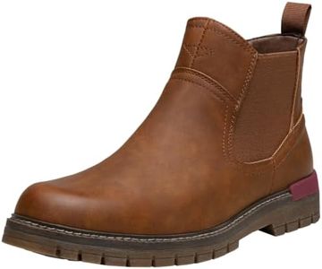 Jousen Men's Chelsea Boots Casual Slip On Ankle Boots 8119A tan 15