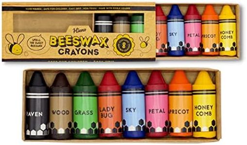 Hieno 100% Pure Beeswax Crayons Non Toxic Handmade - Natural Jumbo Crayons Safe For Kids & Toddlers With Natural Food Coloring - Crayon For Toddlers Shaped For Perfect Grip (Rounded) - Toddler Colors