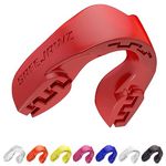 SAFEJAWZ Mouthguard Slim Fit, Adults and Junior Gum Shield with Case for Boxing, MMA, Rugby, Martial Arts, Judo, Karate, Hockey and All Contact Sports (Junior (<11 Years), Red)