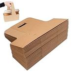 50 Pieces 2 Cup Drink Carrier,Kraft Paperboard Cup Holder with Handle,Disposable Cup Holder for Hot or Cold Drinks - to Go Coffee Cup Holder for Food Delivery Service