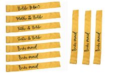 Hubops Bride to be sash, Mother of The Bride,Father of The Bride, Sister of The Bride and Team Bride Party Supplies, Gifts, Favors, & Decorations. (Gold Pack of 10)