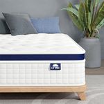 King Size Mattress in A Box, Crystli 10 Inch Hybrid Mattress with Zero Pressure Foam, Innerspring Mattress for Pressure Relief & Cooling Sleep, Motion Isolation, Medium Firm, CertiPUR-US Certified