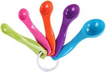 Bezall 5 in 1 Colorful Plastic Tea Flour Coffee Measuring Spoons Set Kitchen Cooking Baking Tools (Random Color)