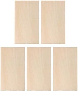 BQLZR 200x100x1.5mm Rectangle Unfinished Craft DIY Basswood Wooden Sheets for Hand-made Project Miniatures House Building Architectural Model Pack of 5