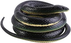 Rubber Fake Snake Toy, 51 Inch Realistic Rubber Snakes, Large Rubber Snake Super Realistic & Rubber Snakes to Keep Birds Away & Rubber Snake Prank & Garden Props Funny Joke Prank Toy