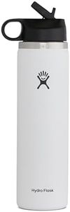 Hydro Flask 24 oz Wide Mouth Straw Lid White