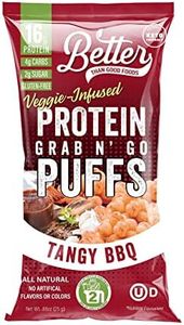 Better Than Good Savory Keto, Gluten-Free BBQ Protein Puffs (12-Pack) - Paleo, Low Sugar, Low Calorie, Diabetic Friendly Snacks | 16g Protein & 2 Servings of Fruits & Veggies