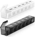 Sukuos Extra Large Weekly Pill Organizer 2 Pcs, Daily Pill Box 7 Day Pill Cases for Medicines, Vitamin, Fish Oils or Supplements, Easy to Clean