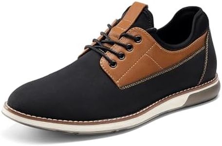 Bruno Marc Men's Casual Dress Shoes Business Formal Dress Sneakers, Fashion Splicing Slip On Plain Toe Derby Shoes,Size 12,Black/Brown,BMUMOX2510