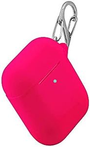 FELONY CASE – Soft Silicone AirPods Case 2 &1 - Neon Pink | Shockproof, 360° Protective Apple Airpods Case Cover with Keychain | Wireless Charging Compatible with Front LED Visible
