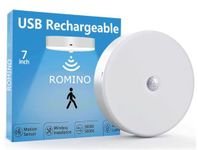 ROMINO Motion Sensor Light for Home (Pack of 1) with USB Charging Wireless Rechargeable Self Adhesive LED Body Induction Lamp Night Light On-Off Sensor for Bedroom Wardrobe, Cupboard, Stairs (White)