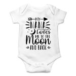 My Nana Loves Me - Funny Cute Baby Bodysuit Premium Quality Infant Romper (White, 0-3 Months)