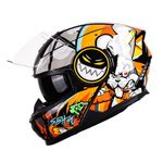 Steelbird Crazy Doe Bluetooth Full Face ISI Certified Helmet for Men with Inner Smoke Sun Shield | SBH-40 7Wings (Medium 580 MM, Glossy Black Orange)