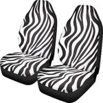 Buybai Zebra Print Car Seat Covers Full Set for Men Women 2 Pcs Car Covers Set with Hard-Wearing Seat Bench Cover Universal Fit SUV Van Sedan Truck