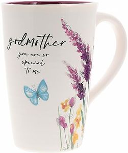 Pavilion - Godmother - 17-ounce Coffee Cup, Floral Pattern Mug, Mothers Day Gift Idea, 1 Count, Cream, 5.25 x 5.25-Inches