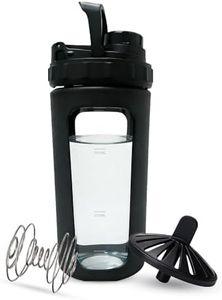 Glass Shaker Cup Odorless BPA Free– Glass Shaker Bottle for Protein 26oz Durable Borosilicate Glass, Leak-Proof & BPA-Free – Ideal for Creamy Protein Shakes, Workout Drinks (Graphite Black)