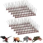 Hopelit Pigeon Repellent Spikes 3.3 m Bird Repellent Spikes (Each 33.3 cm x 13 Nails) with 190 Pigeon Repellent Spikes Stainless Steel for Balcony, Roof, Window Sparrows – Brown