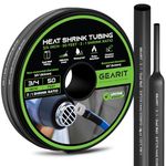 GearIT 3/4 inch Heat Shrink Tubing - 3:1 Ratio Adhesive Lined, Marine-Grade Waterproof Industrial Shrink Wrap, Dual-Wall Tubing, UL Approved - 50FT Roll - Black