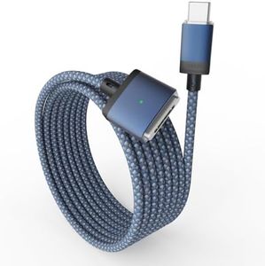 EGTPPJP 140W USB-C to Magnetic 3 Cable for M4 MacBook Pro Air Charging,6.6ft Compatible with MagSafe 3 cable for MacBook Air (15''13''M4 2025,M3 2024,M2 2023, M2 2022),Pro(16"14"2024/2023/2021)Blue-2m