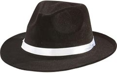 Amscan Gangster Fedora Hat Black w/