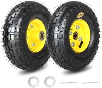 GICOOL 4.10/3.50-4 Rubber Pneumatic Tire and Wheel, with 2.25" Offset Hub, 5/8" Sealed Bearings, for Hand Truck Trolley Dolly Garden Wagon Wheel Replacement, 2 Pack (Explorer Series)