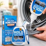 Mold Stain Cleaner Gel, 8 Fl Oz Washing Machine Cleaner with Brush, Mold Cleaner Gel for Front Loader Washing Machine Seal, Bathroom Grout, Kitchen Sink, Shower, Refrigerator Strip