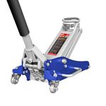 Big RED T815016L Torin Hydraulic Low Profile Aluminum and Steel Racing Floor Jack with Dual Piston Quick Lift Pump, 1.5 Ton (3,000 lb) Capacity, Blue