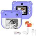 Kids Instant Print Camera – Mini Digital HD Photo & Video Camcorder with Games | Fun Learning Toy for Boys & Girls Ages 4-18 | Includes 2 Print Rolls – Ideal Gift for Kids (Purple)