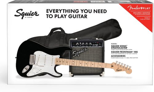 Squier Sonic Stratocaster Electric Guitar Pack – Black