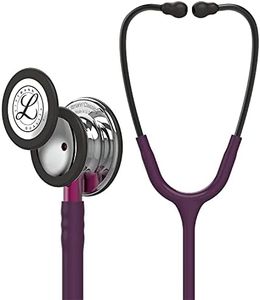 3M Littmann Classic III Monitoring Stethoscope, Mirror Chestpiece, Plum Tube, Pink Stem and Smoke Headset, 27 inch, 5960