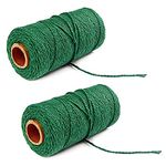 Pack of 2 Gardening Twine, 100 M x 2 MM Twine String Garden String Color Packaging Rope Gift Rope Craft String for DIY Handicraft Decoration Binding(Green)