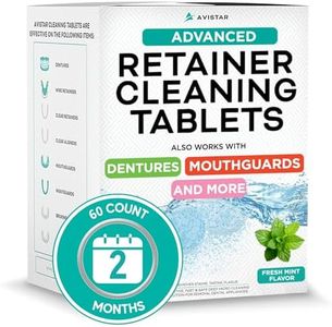 Retainer & Mouth Guard Cleaner Tablets - Mint Flavor Retainer Cleaner Tablets & Invisalign Cleaner - Denture Cleaning Tablets, Denture Cleaner, Aligners, Night Guard, Mouthguard Cleaners - 60 Count