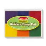 Melissa & Doug Rainbow Stamp Pad (Arts & Crafts, Multicolored Inkpad, Washable Ink, 6 Bright Colors)