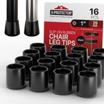 X-Protector Rubber Chair Leg Caps - 16 PCS 25mm Rubber Feet for Furniture - Non-Slip Rubber Furniture Feet - Black Chair Leg Covers - Rubber End Caps - Rubber Furniture Feet - Keep Furniture in Place!