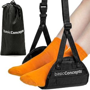 Airplane Foot Hammock (Memory Foam), Perfect Airplane Footrest to Relax Your Feet | Foot Hammock for Airplane Travel Accessories, Desk Foot Hammock, Travel Foot Rest, Comfy Foot Hanger Airplane