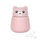 Pill Crusher,Lovely Bear Shape Pill Grinders,Multifunction Pill Cutter,Perfect Pill Splitter for Small Pills,Plastic Portable Pill Press,Cuts Pills into Fine Powder,for Elderly, Children, Pets (pink)