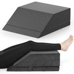FOVERA Leg Elevator Pillow | Adjustable Leg Elevation Pillow for Leg, Hip & Knee Pain Relief, Ideal for Leg Surgery, for Varicose Veins, Swelling, Surgical Recovery (24 x 20 x 8 Inch, Dark Grey)